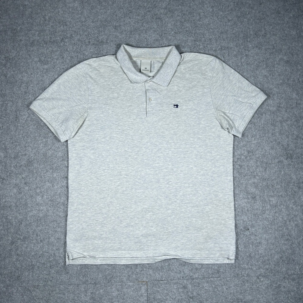 Scotch & Soda Polo Shirt Mens Large Grey Heathered Short Sleeve Casual Preppy